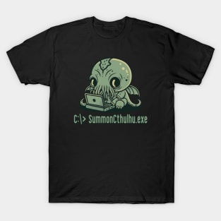 Chibi Cthulhu Programmer - SummonCthulhu.exe T-Shirt